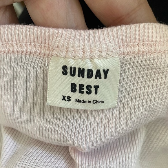 ARITZIA Sunday Best Holly Top T-shirt Baby Tee in Light Baby Pink • XS - Picture 6 of 9